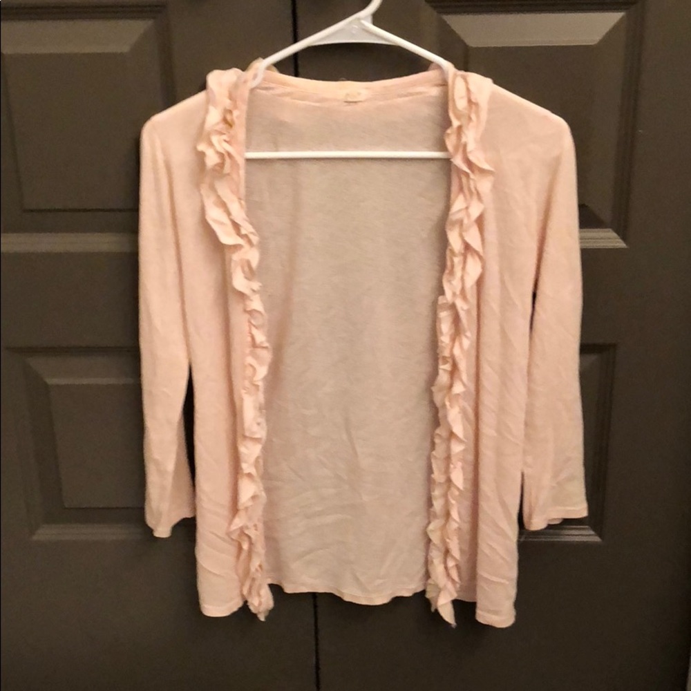 J Crew Ruffle Cardigan